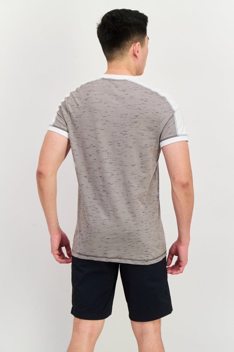 Company Eighty One Men V-Neck Short Sleeve Heather T-Shirt, Grey - Image 4